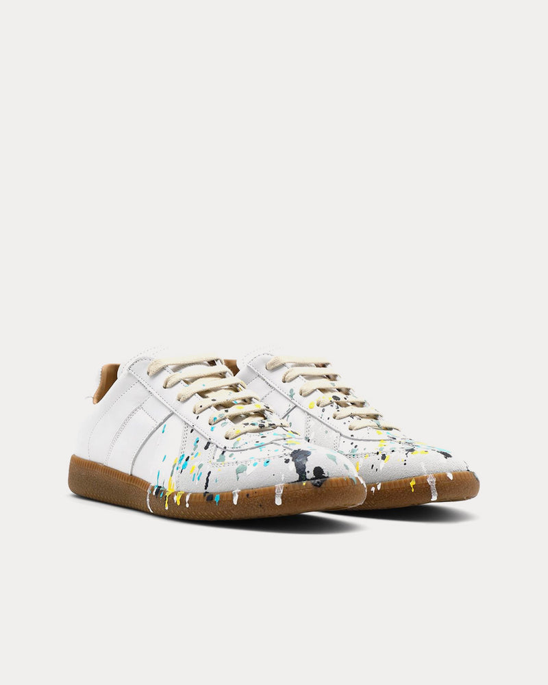 Maison Margiela Replica Paint Drop Light Grey Low Top Sneakers - 3
