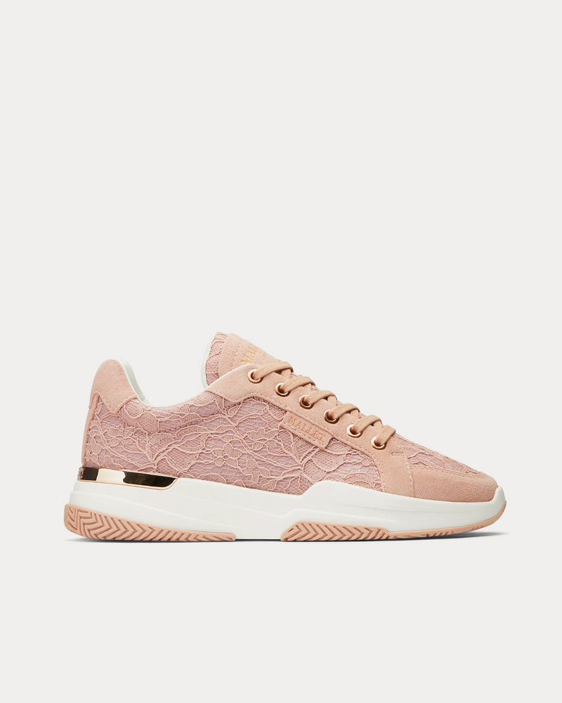 Mallet Women's Kingsland Pink Lace Low Top Sneakers Trainers