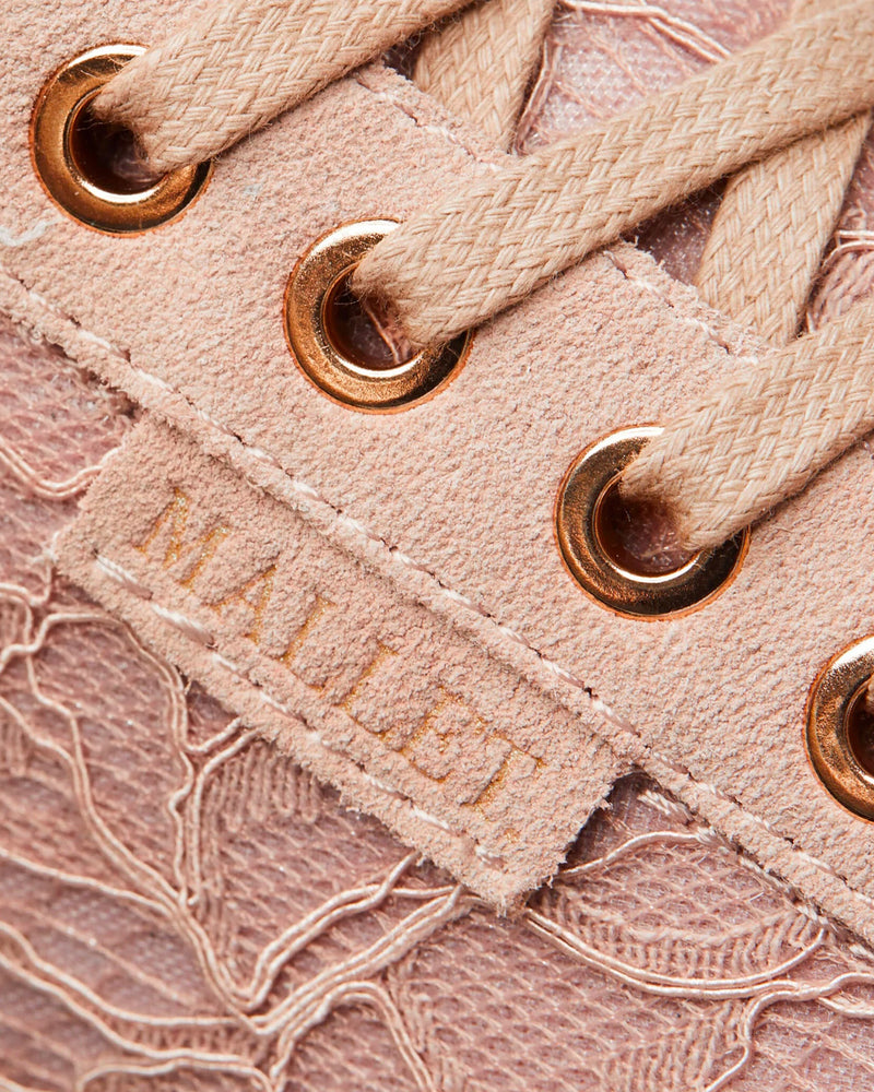 Mallet Kingsland Pink Lace Low Top Sneakers - 5