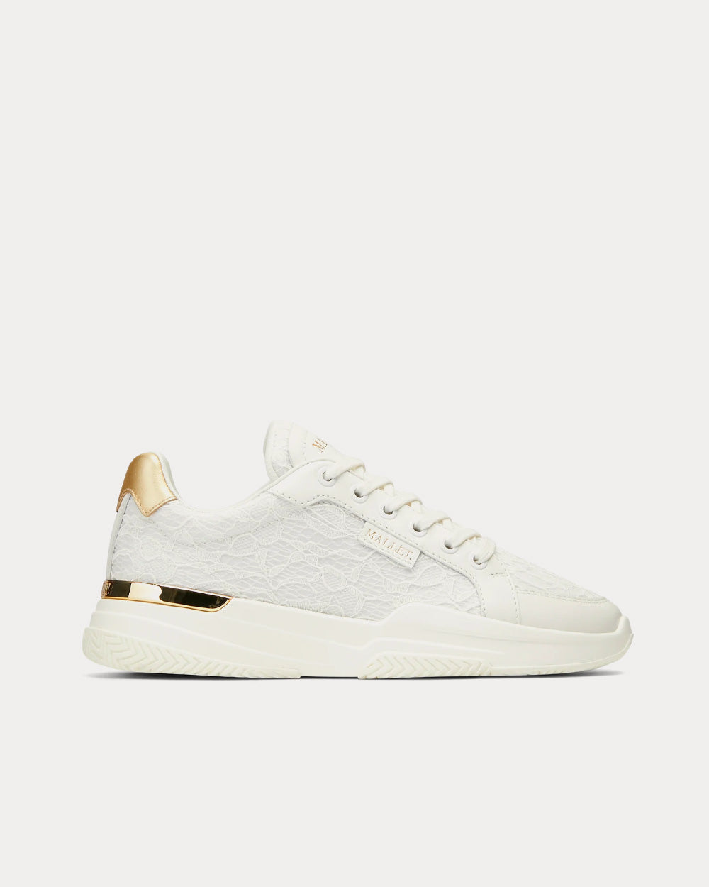 MALLET.マレットKingsland Low Top Sneakersスニーカー Mallet Women's Kingsland White Lace Low Top Sneakers & Trainers