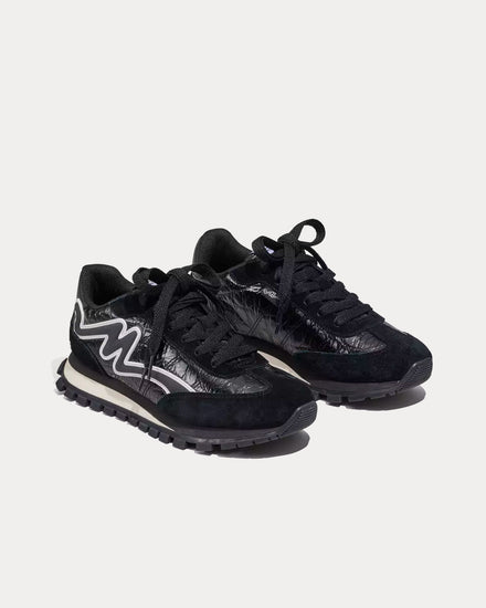 Marc Jacobs The Croc-Embossed Jogger Black Low Top Sneakers - 3