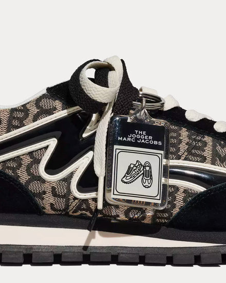Marc Jacobs Monogram Jogger Black / White Low Top Sneakers - 6