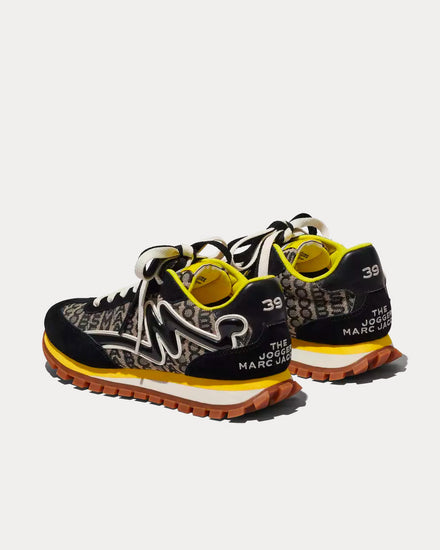Marc Jacobs Women's Monogram Jogger Black / Yellow Low Top Sneakers