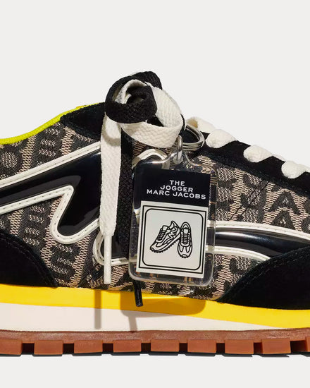 Marc Jacobs Women's Monogram Jogger Black / Yellow Low Top Sneakers