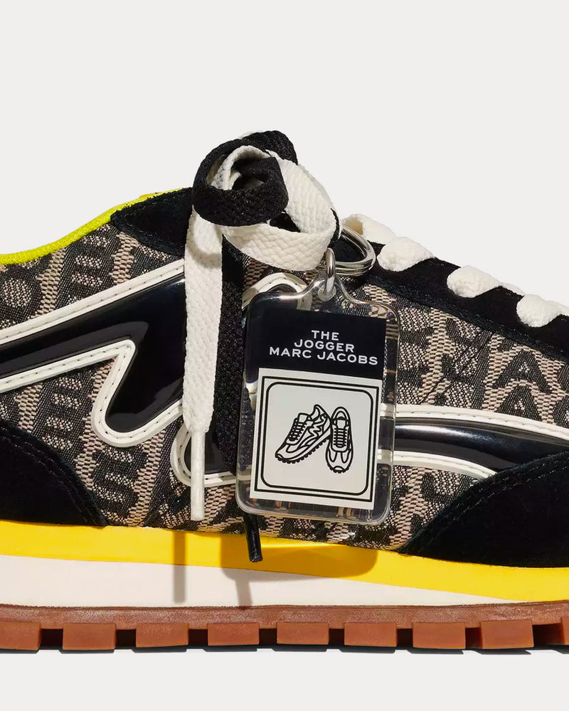 Marc Jacobs Monogram Jogger Black / Yellow Low Top Sneakers - 6