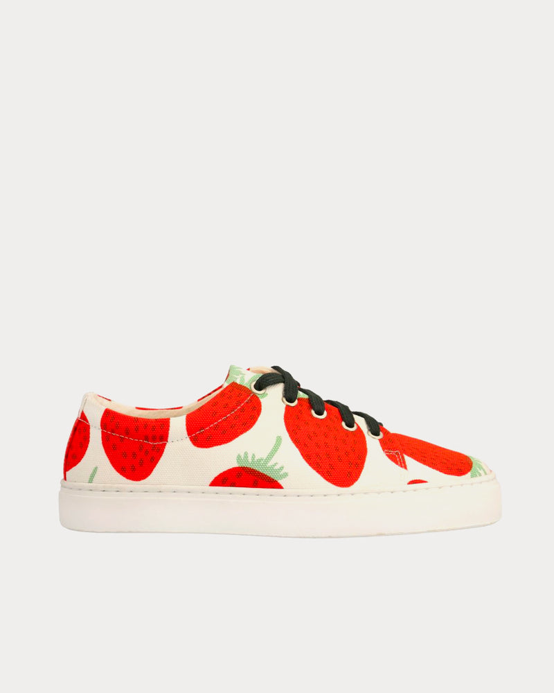 Marimekko Drutha Mansikka Off White / Red / Green Low Top Sneakers - 1