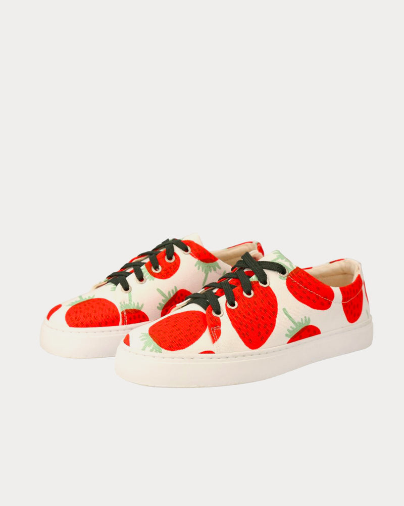 Marimekko Drutha Mansikka Off White / Red / Green Low Top Sneakers - 2
