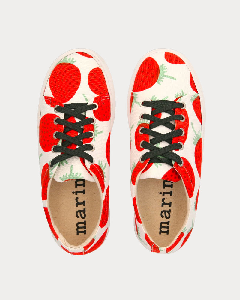 Marimekko Drutha Mansikka Off White / Red / Green Low Top Sneakers - 3