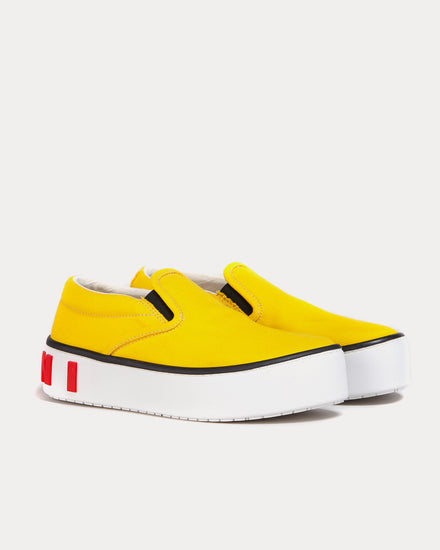 Marni Women's Paw Canvas Yellow Slip On Sneakers