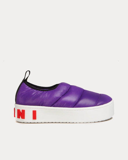 Marni PAW Quilted Nylon Bright Violet Slip On Sneakers - 1