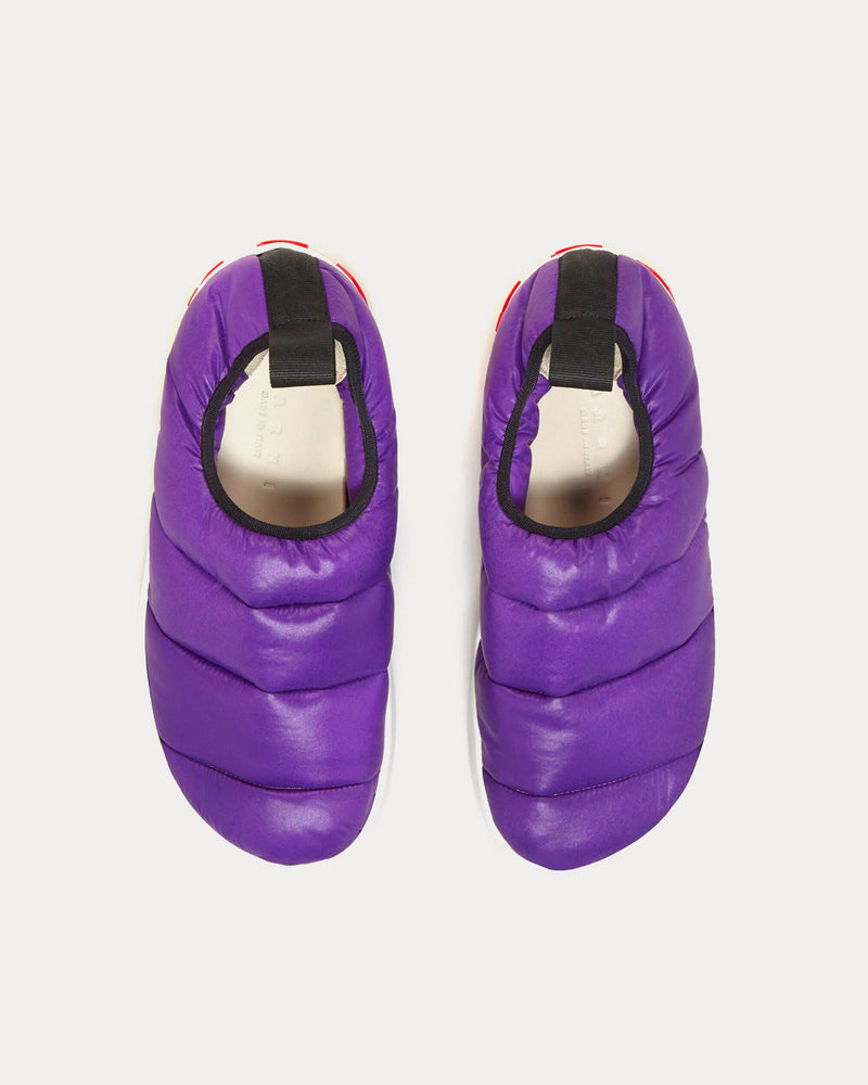 Marni PAW Quilted Nylon Bright Violet Slip On Sneakers - 2