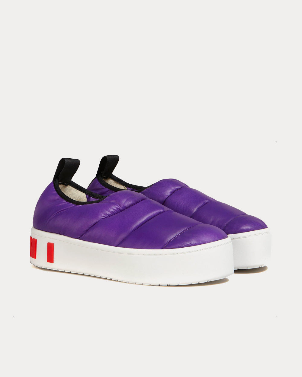 Marni - PAW Quilted Nylon Bright Violet Slip On Sneakers