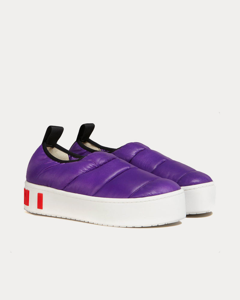 Marni PAW Quilted Nylon Bright Violet Slip On Sneakers - 3