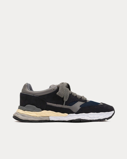 Mihara Yasuhiro George OG Sole Mixed Material Navy Low Top Sneakers - 1