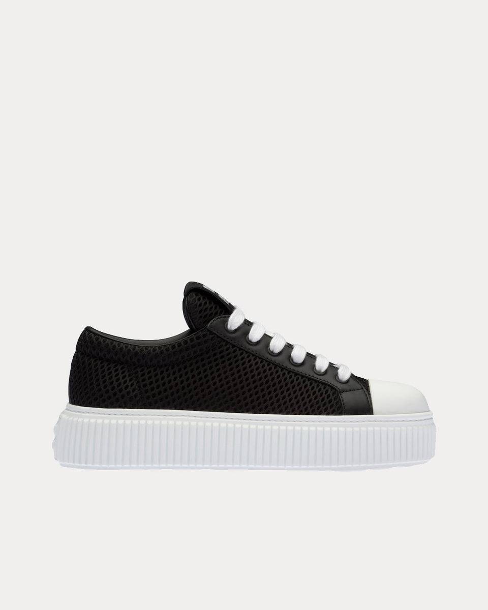 Miu Miu Mesh Flatform Black Low Top Sneakers Sneak in Peace
