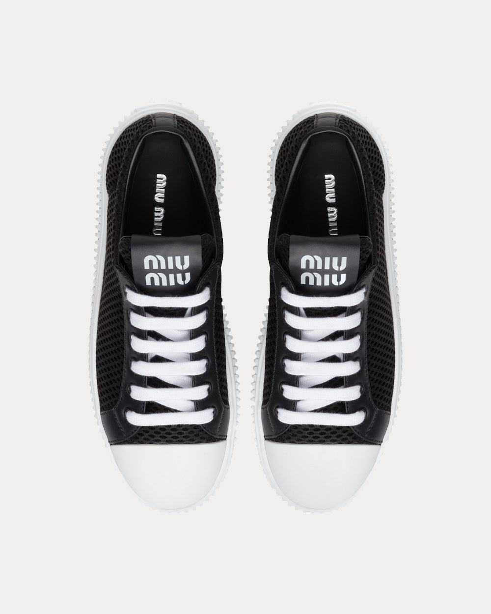 Women s Mesh Flatform Black Low Top Sneakers