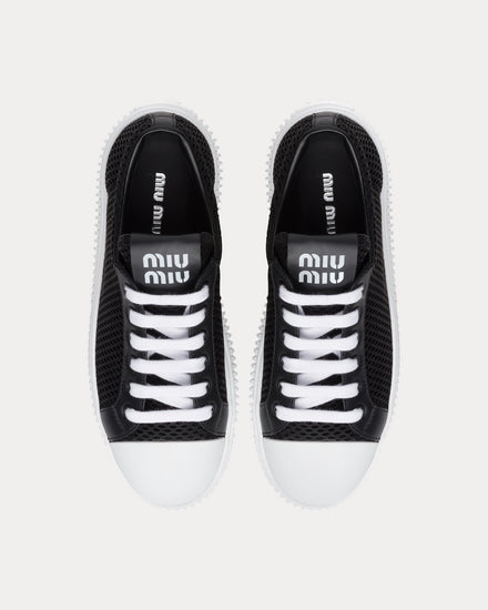 Miu Miu Mesh Flatform Black Low Top Sneakers - 2