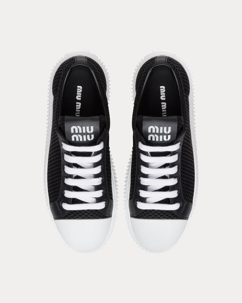 Miu Miu Mesh Flatform Black Low Top Sneakers - 2