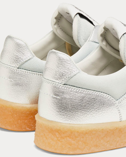 Maison Margiela MM6 Court Lamé Silver Low Top Sneakers - 4