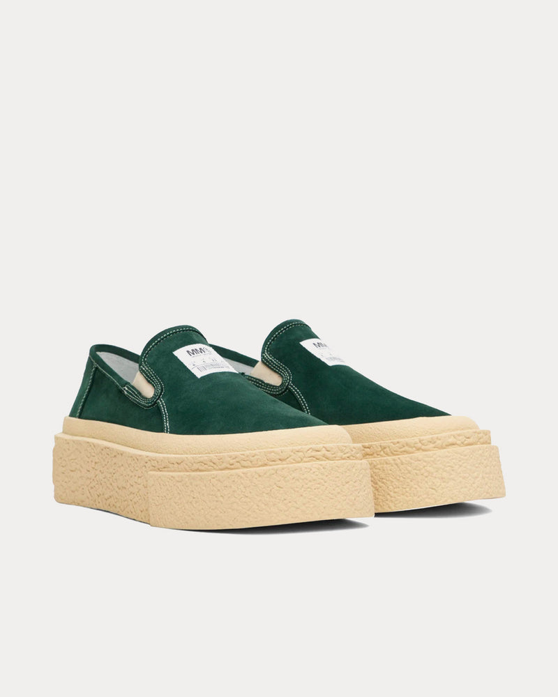 MM6 Maison Margiela Platform Suede Macard Green Slip On Sneakers - 2