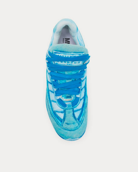 MM6 Maison Margiela Vintage Distressed-Effect Blue Low Top Sneakers - 2