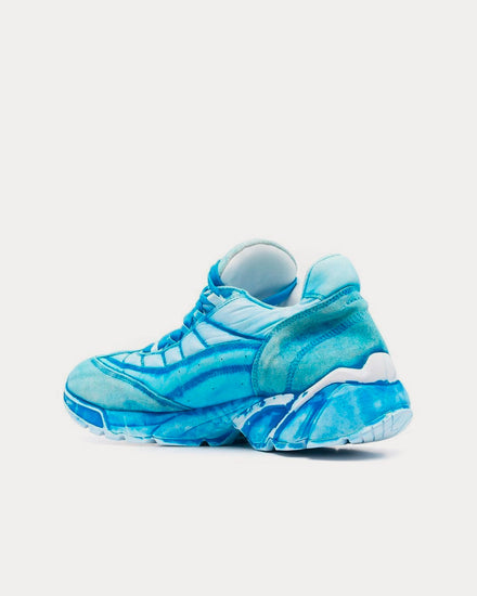 MM6 Maison Margiela Vintage Distressed-Effect Blue Low Top Sneakers - 4