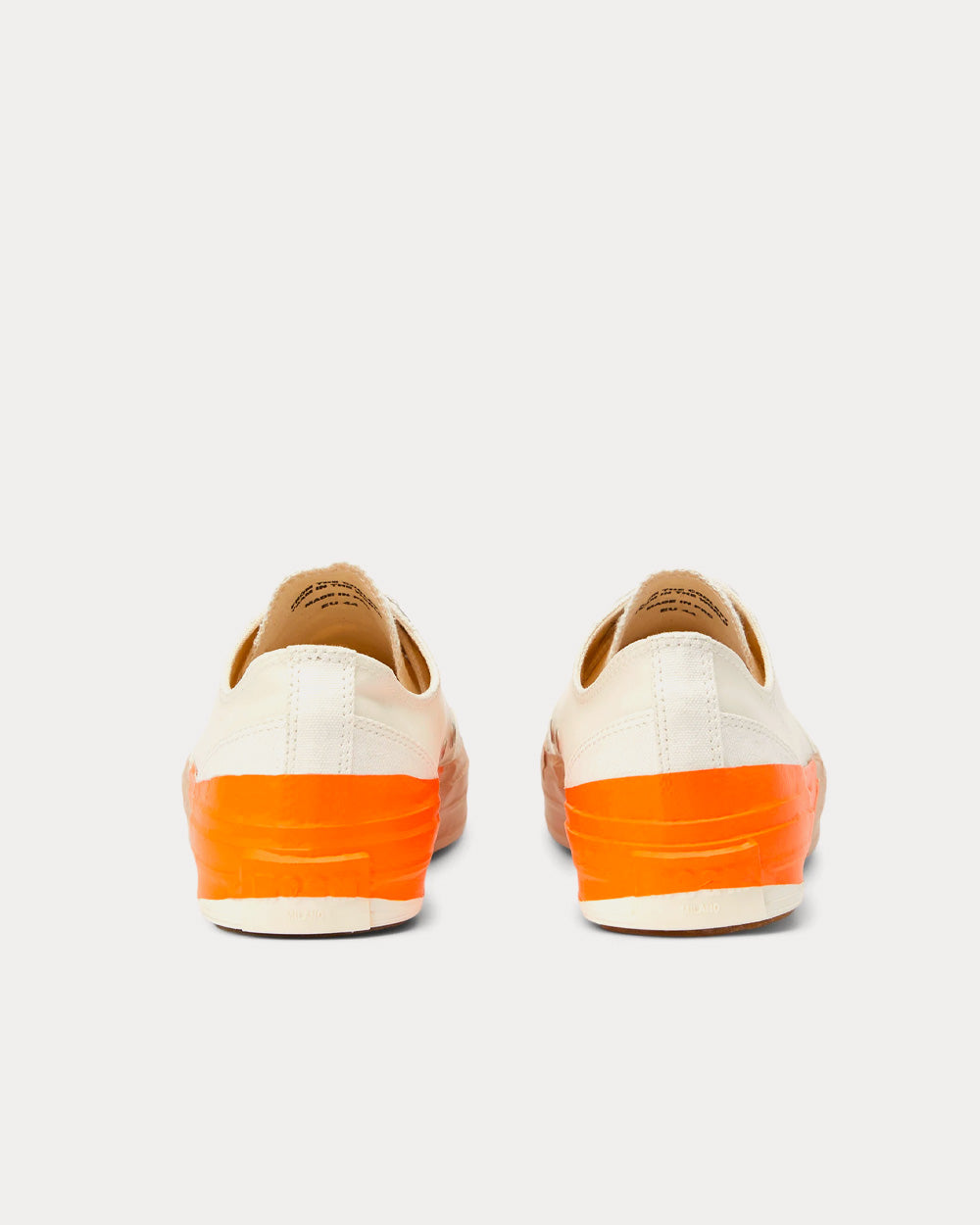 MSGM - Tape Appliqued Vulcanized Canvas White / Orange Low Top Sneakers