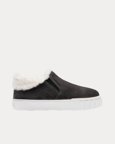Miu Miu Suede Black / Tan Slip On Sneakers - 1