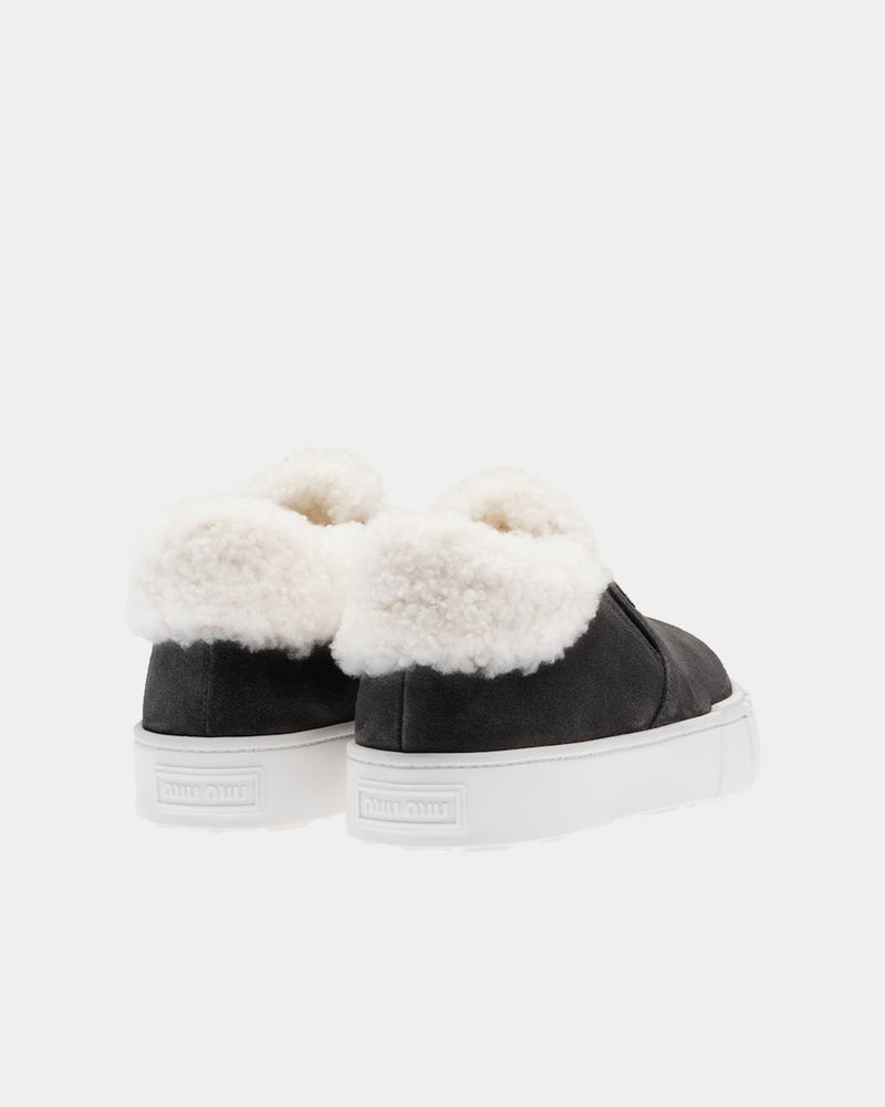 Miu Miu Suede Black / Tan Slip On Sneakers - 3