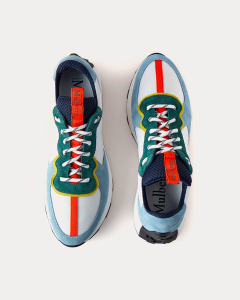 Runner Cornflower Blue Leather & Synthetic Mix Low Top Sneakers