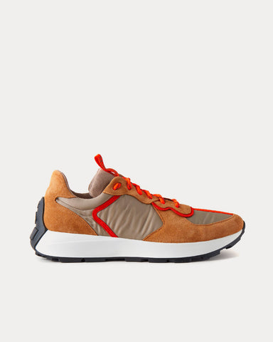 Mulberry Runner Deep Amber Leather & Synthetic Mix Low Top Sneakers
