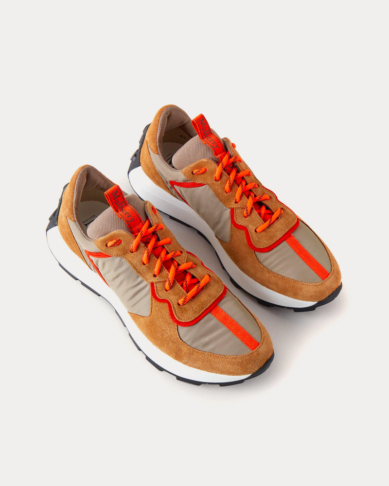 Mulberry Runner Deep Amber Leather & Synthetic Mix Low Top Sneakers - 3