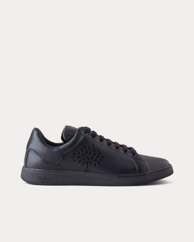 Mulberry Tree Tennis Leather Black Low Top Sneakers