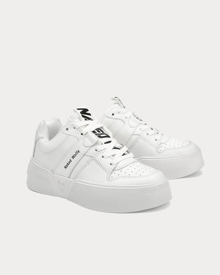 Naked Wolfe Pixie Leather White Low Top Sneakers - 2