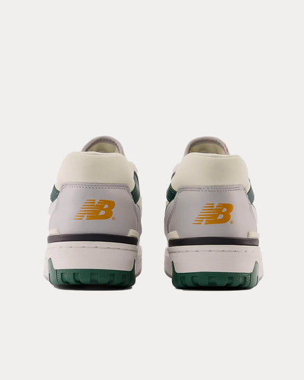 New Balance 550 White with Nightwatch Green & Grey Low Top Sneakers - 4