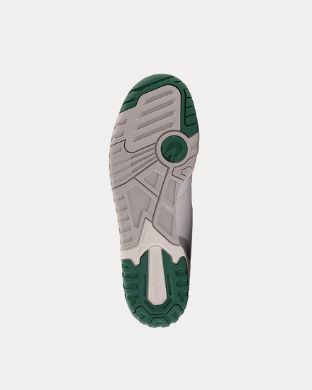 New Balance 550 White with Nightwatch Green & Grey Low Top Sneakers - 5