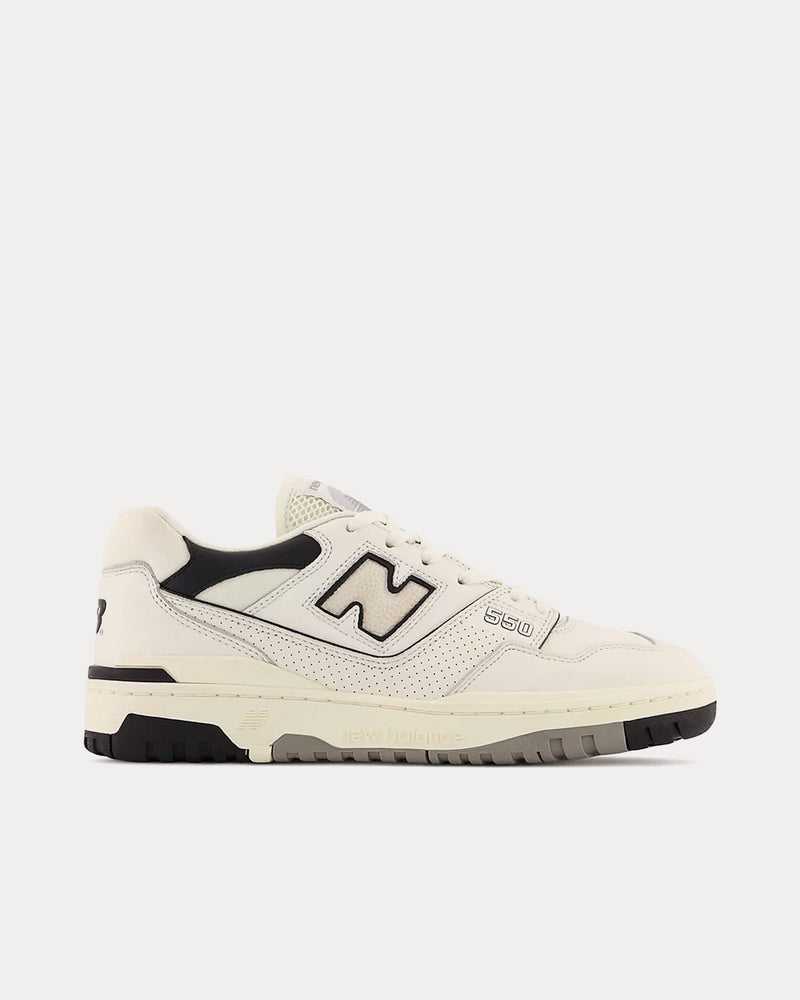 New Balance 550 Sea Salt with Black Low Top Sneakers - 1