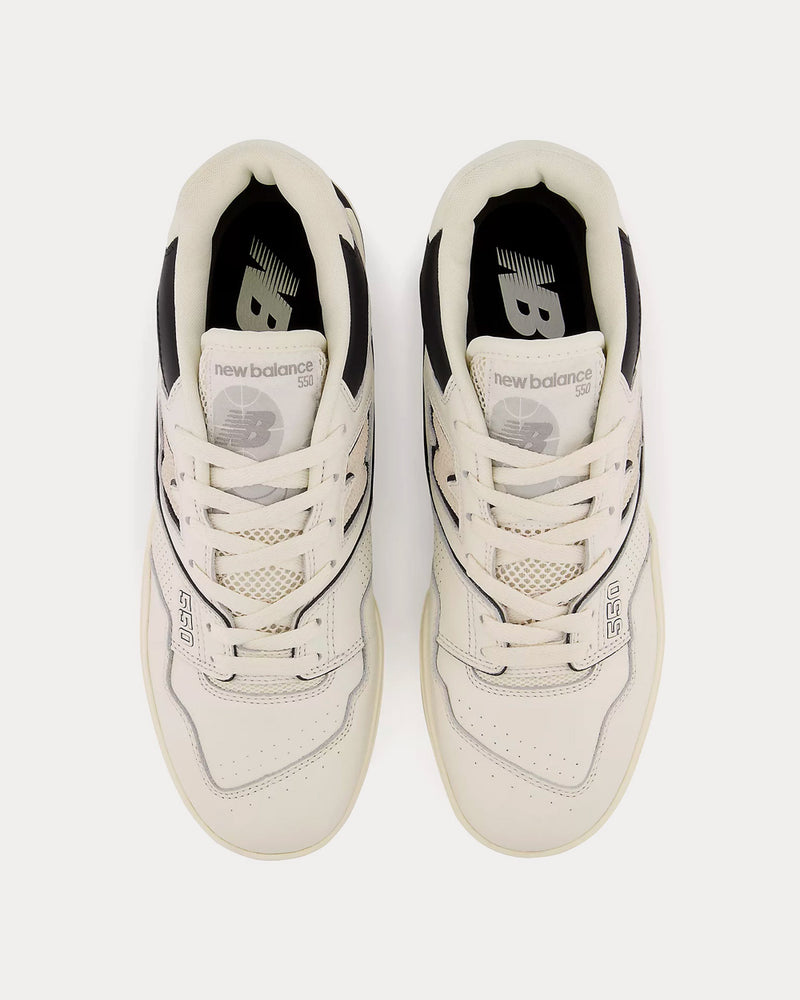 New Balance 550 Sea Salt with Black Low Top Sneakers - 2