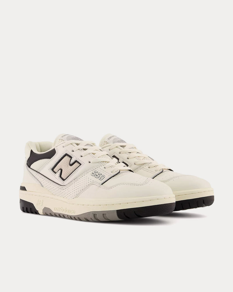 New Balance 550 Sea Salt with Black Low Top Sneakers - 3