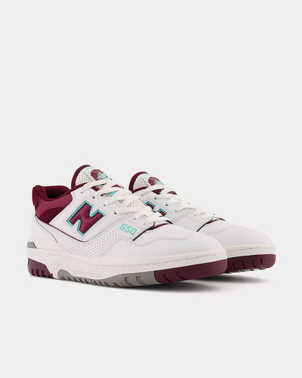 New Balance 550 White / Burgundy Low Top Sneakers - 2