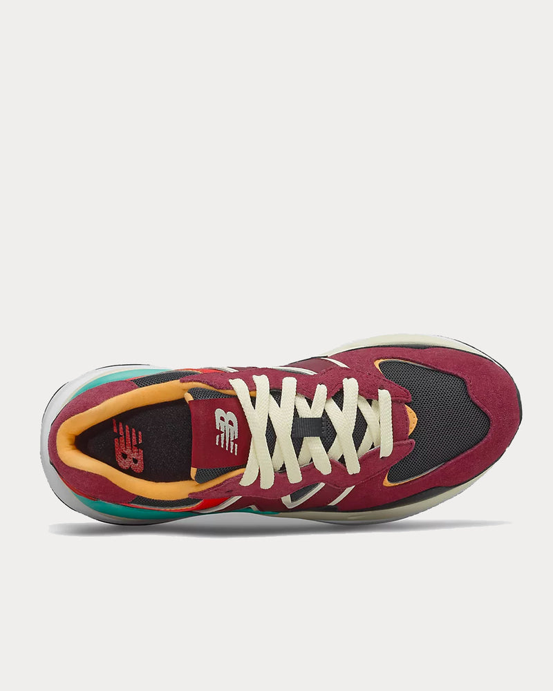 New Balance 57/40 Classic Burgundy with Velocity Red Low Top Sneakers - 2