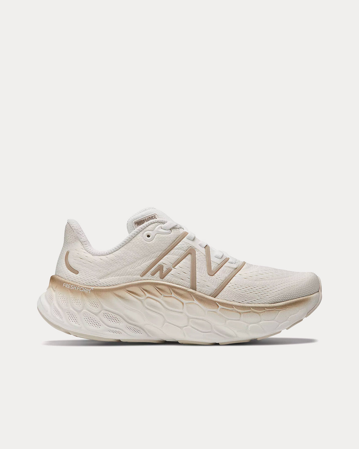 New Balance Women's Fresh Foam X More v4 White with Gold metallic