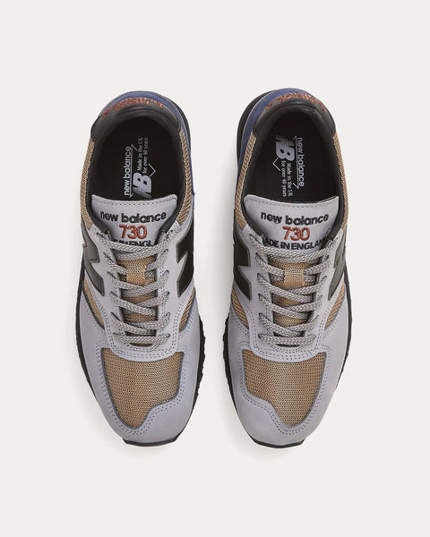 MADE in UK 730 Grey with Navy & Sepia Low Top Sneakers