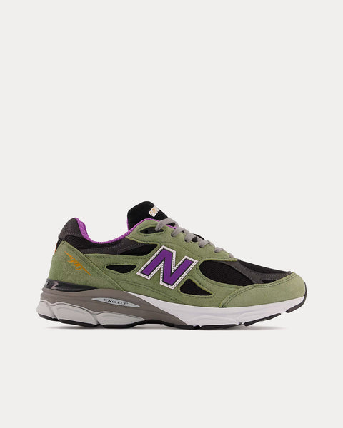 MADE in USA 990v3 Olive leaf with black Low Top Sneakers
