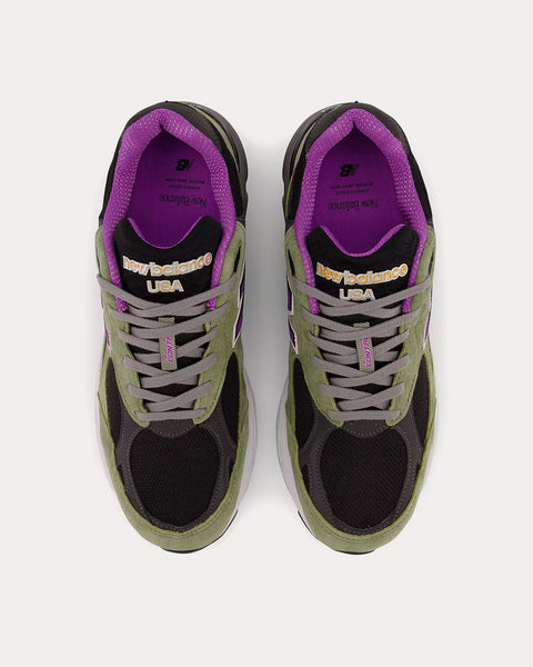 MADE in USA 990v3 Olive leaf with black Low Top Sneakers