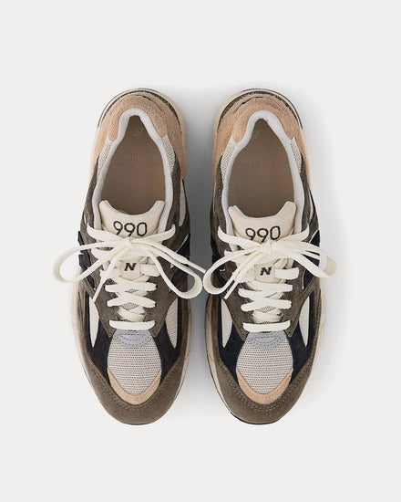 New Balance Made in USA 990v2 Grey / Tan Low Top Sneakers - 2