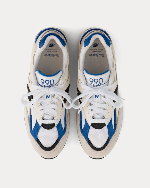 Made in USA 990v2 White / Blue Low Top Sneakers
