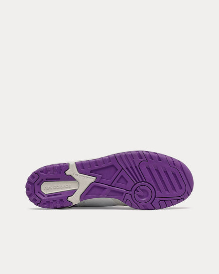 New Balance 550 White with Prism Purple Low Top Sneakers - 4