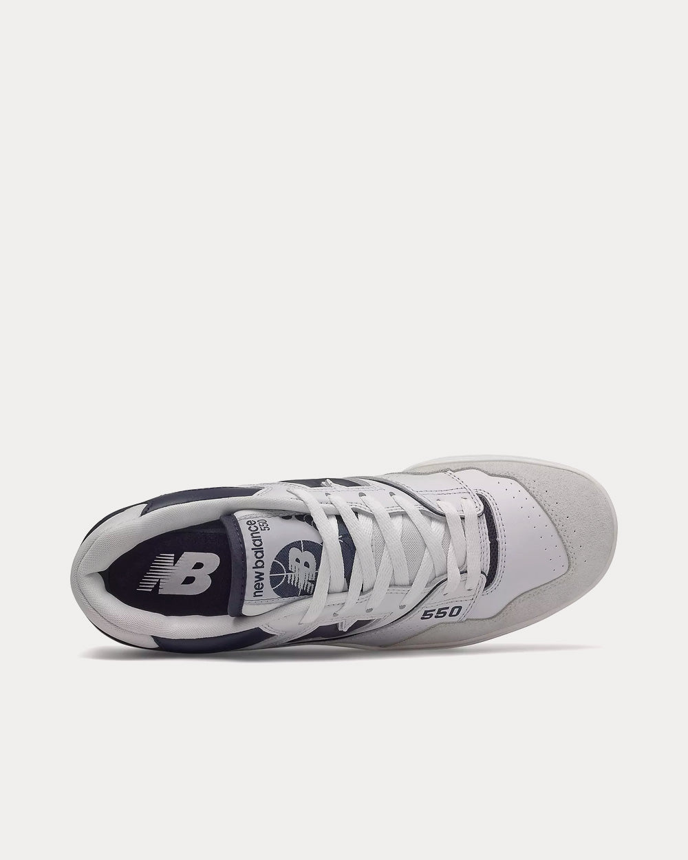 New Balance - 550 White with Team Navy Low Top Sneakers
