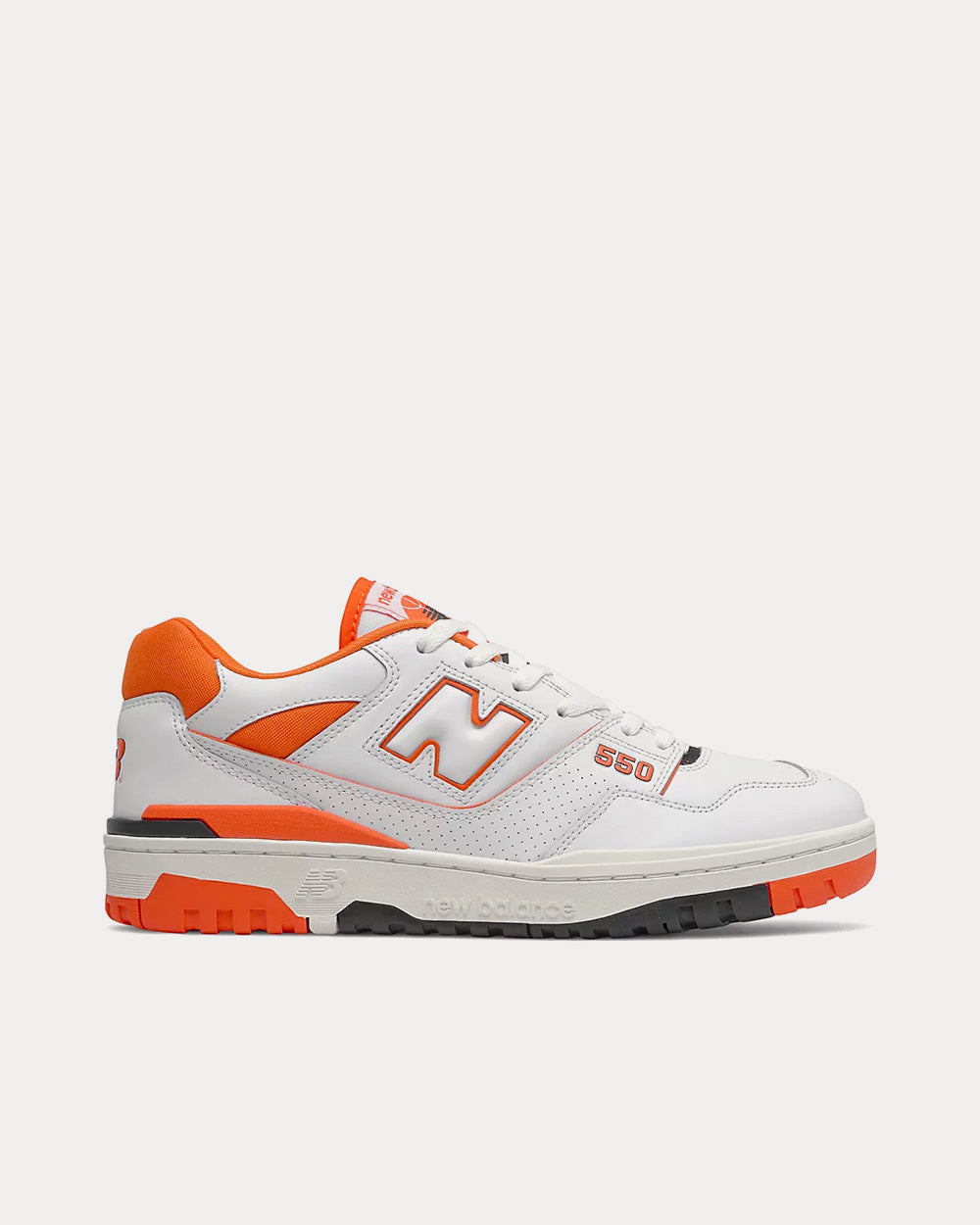 New Balance Men's 550 White with Varsity Orange Low Top Sneakers